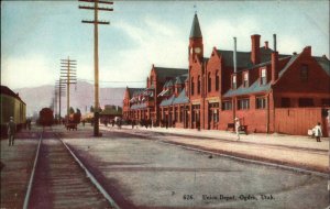 Ogden Utah UT Train Station Depot 1900s-10s Postcard