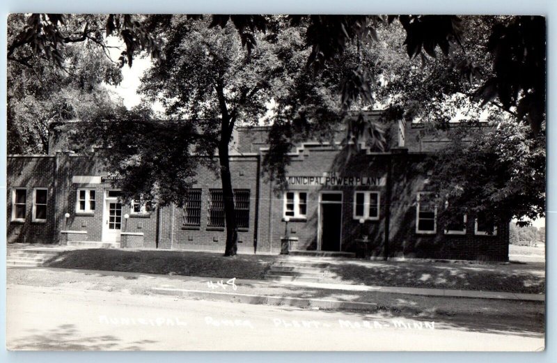 Mora Minnesota MN Postcard RPPC Photo Municipal Power Plant c1940's Vintage