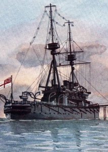 Royal Navy Battleship HMS Agamemnon Buch Art Rare - c1910s