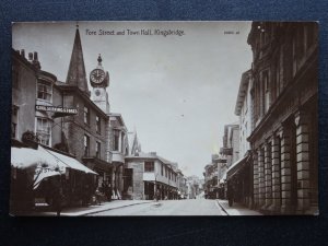 Devon KINGSBRIDGE Fore Street & Town Hall shows CIVIL SERVICE STORE - Old RPPC
