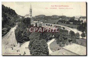 Old Postcard Lourdes View The Esplanade
