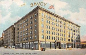 Denver Colorado birds eye view Savoy and Shirley Hotels antique pc Y13568