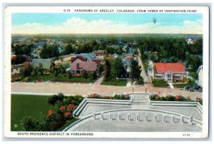 1936 Panorama Of Greeley Colorado From Tower Of Inspiration Point Postcard