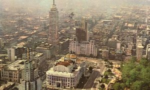 Vintage Postcard 1964 Panoramic View of Mexico D. F. MX Buildings City