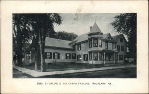 Rockland ME Thurlow's Ice Cream Parlor c1910 Postcard