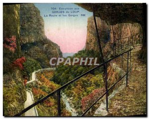 Old Postcard Gorges du Loup Road and Gorge