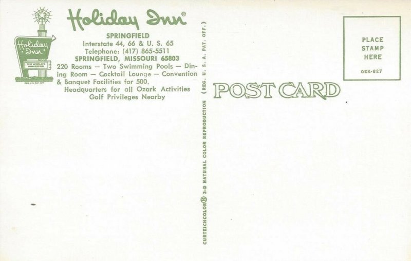 Holiday Inn, Springfield, Missouri Vintage Postcard 