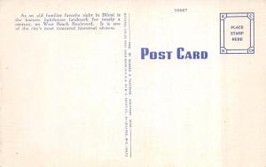 BILOXI, MS Mississippi LIGHT HOUSE~Tree Lined Street LIGHTHOUSE c1940's Postcard