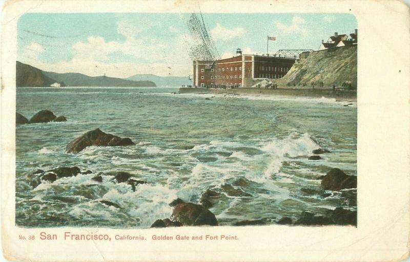 1905 Fort Point and Golden Gate, San Francisco, California Postcard