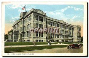 Postcard Old High School Sandusky Ohio