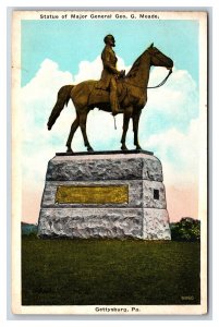 General Meade Statue Gettysburg Pennsylvania PA UNP WB Postcard P23