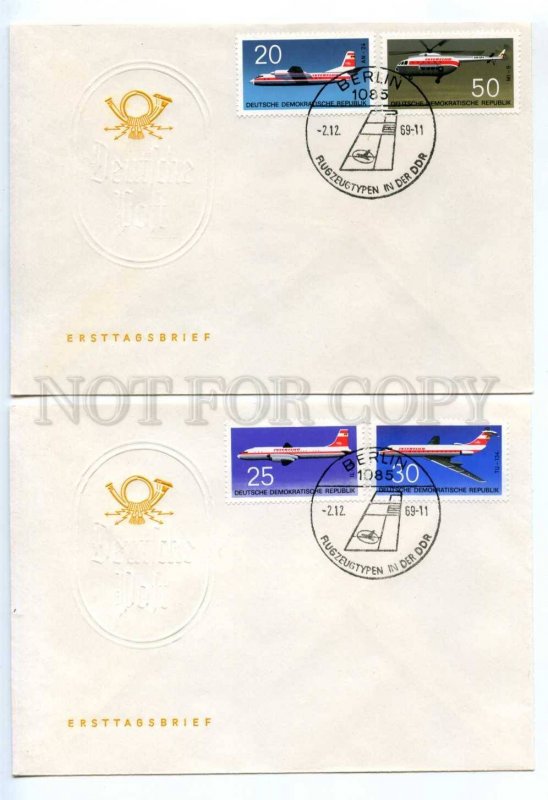 417340 EAST GERMANY GDR 1969 First Day covers PLANES helicopter