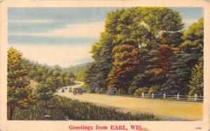 EARL WISCONSIN GREETINGS FROM POSTCARD 1940s