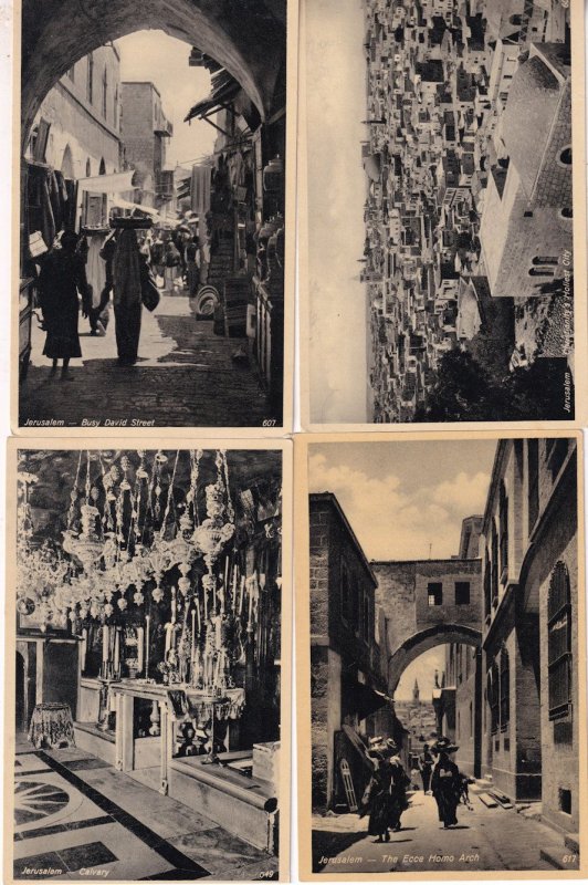 Jerusalem The Ecce Home Arch Calvary Busy David Street 4x RPC Postcard s