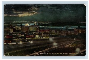 C.1910 Night View Vassar Chocolate Factory Kansas City MO Bottoms Postcard F103E