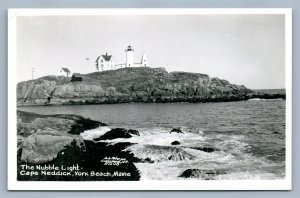 YORK BEACH ME NUBBLE LIGHTHOUSE VINTAGE REAL PHOTO POSTCARD RPPC