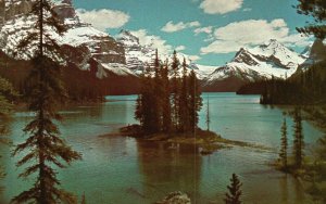 Vintage Postcard The Narrows Maligne Lake Spirit Island Jasper National Park