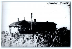 c1960's Stark Iowa IA Vintage Railroad Train Depot Station RPPC Photo Postcard