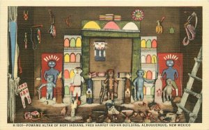 Albuquerque New Mexico Harvey Bldg Hopi Indians 1940s Postcard 21-13147