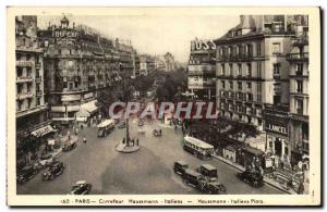 Old Postcard Paris Carrefour Haussmann Italians