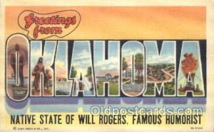 Oklahoma, USA Large Letter State Unused 