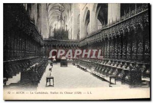 Old Postcard Auch La Cathedrale Stalls Choir