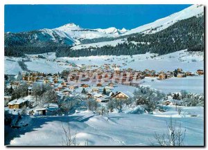 Modern Postcard Flims Dorf gegen das Skigebiet