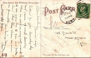 Convent Putnam Connecticut CT Antique Postcard PM Cancel WOB Note DB 1c Stamp 