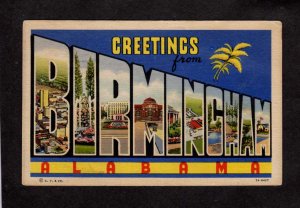 AL Greetings From Birmingham Alabama Large Letter Postcard