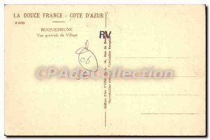 Old Postcard Roquebrune Vue Generale Du Village