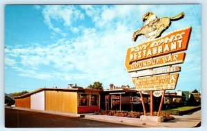 CORTEZ, CO Colorado ~ Roadside PONY EXPRESS RESTAURANT Cool Sign 1973  Postcard