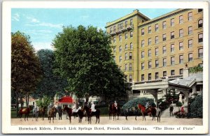 French Lick Indiana IND, Horseback Riders, The Home of Pluto, Vintage Postcard