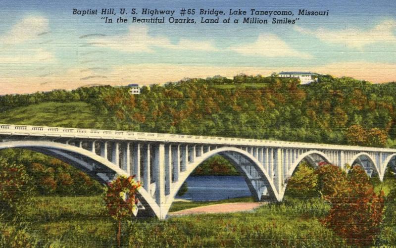 MO - Lake Taneycomo, Baptist Hill. U S Highway #65 Bridge