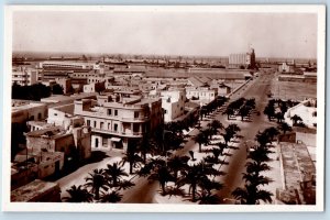 Casablanca Morocco Postcard Boulevard Du 4e Zouaves c1930's RPPC Photo