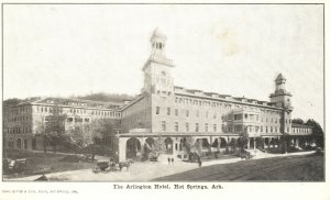 Vintage Postcard 1900's The Arlington Hotel Hot Springs Arkansas Chas Cutter Pub