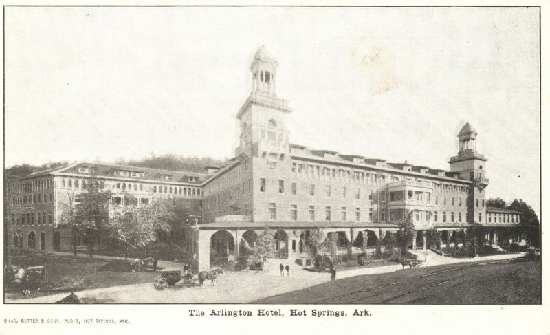 Vintage Postcard 1900's The Arlington Hotel Hot Springs Arkansas Chas Cutter Pub