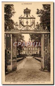 Old Postcard Flers grille & # 39Honneur du Chateau