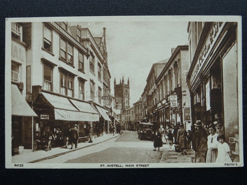 Cornwall ST AUSTELL Main Street shows STAR SUPPER STORE c1930s Postcard by Frith