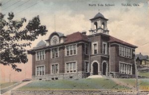 Beautiful Hand-Colored Albtertype, North Side School, Tulsa , Ok, Old Postcard