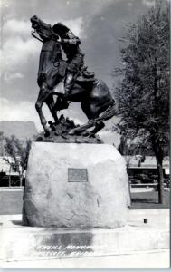 RPPC PRESCOTT, AZ Arizona   BUCKY O'NEILL Monument   c1940s   Postcard