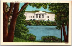 VINTAGE POSTCARD THE HISTORICAL SOCIETY BUILDING AT BUFFALO NEW YORK c. 1940s