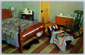 Dolls~Pennsylvania~Plain & Fancy Farm Master Bedroom~Koppel Vintage Postcard