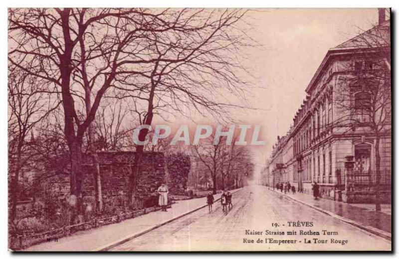  Vintage Postcard Trier Kaiser Strasse put Rothen Turm Rue of I Emperor the Red 