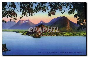 Old Postcard Lake Annecy Duingt and Bauges