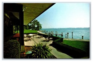 Sinbads St Clair Inn Patio St Clair Michigan MI UNP Chrome Postcard R2