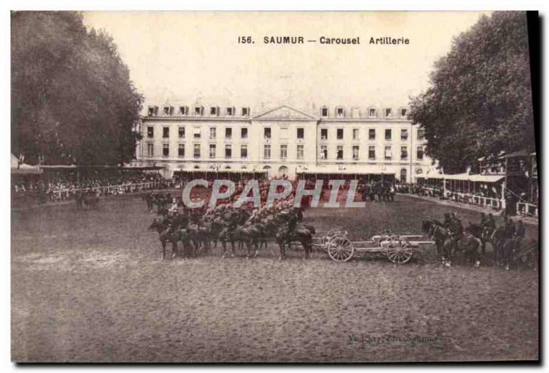 Old Postcard Horse Riding Equestrian Saumur Carousel
