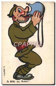 Old Postcard Army Remy Le bibi the can