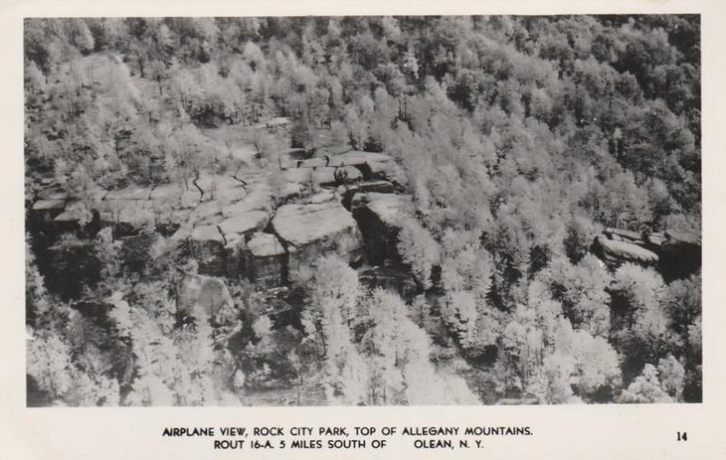 RPPC Airplane View Top of the Rocks - Rock City Park, Olean NY, New York