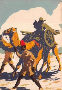 COLONIAL AFRICA ITALY CAMEL GUN WW2 MILITARY PROPAGANDA POSTCARD 1940s