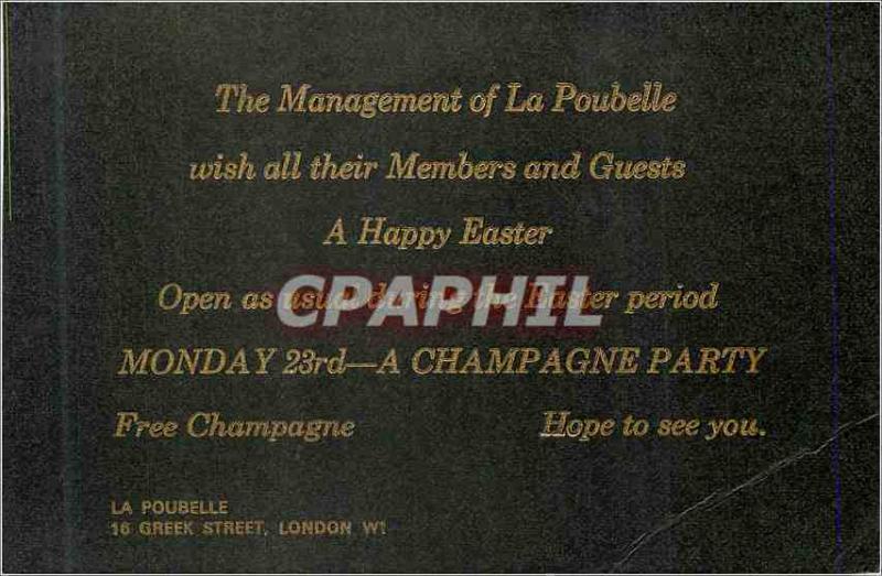 CPM The Management of la Poubelle Wish all Their Members and Guests A Happy East